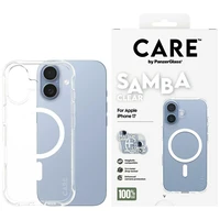 CARE by PanzerGlass Madingas Samba dėklas su baltu Magnetiniu iPhone 17 - Skaidrus