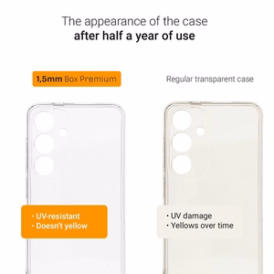 BOX PREMIUM 1,5 mm dėklas telefonui SAMSUNG A35 skaidrus juodas