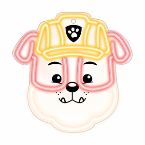 Hanging neon LED Paw Patrol on plexiglass - Rubble OW-130446