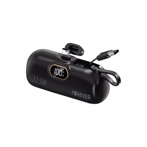Forever mini išorinė baterija MTB-100 22.5W 5000 mAh USB C juodas