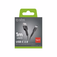 SBS TECABLETYC1KPOS USB-A - USB-C kabelis 1m - juodas