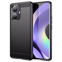 Carbon Case dėklas Realme 10 Pro+ lankstus silikoninis anglies dangtelis juodas