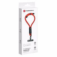 FORCELL F-DESIGN R10X40 riešo telefono virvelė su reguliuojamu ilgiu (maks. 20cm kilpoje) raudona