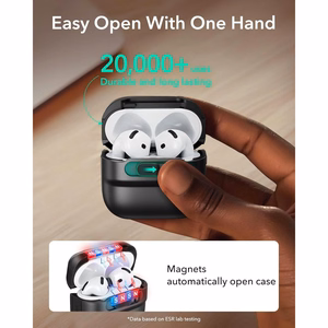 ESR Pulse Halolock MagSafe dėklas AirPods 4, juodas