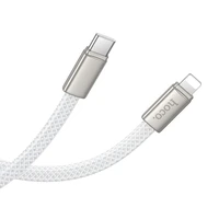 Plokščias kabelis USB C į "Lightning" Hoco PD 30W 1 m X125 baltas
