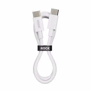 Rock Kabelis P8 Pagrindinės serijos - Type-C iki Type-C kabelis - PD 60W 3A - 1 metras baltas (m)