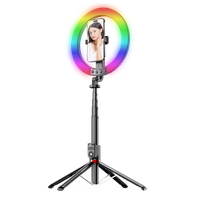 Blavec Selfie Ring lamp Aluminium Aura LED RGB Ring P-50 25cm tripod + remote control + 2,3 metres (RLP50-TRB23) juodas (damaged packaging)