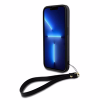 DKNY Dėklas telefonui su dirželiu ir logotipu iPhone 15 Pro - juodas