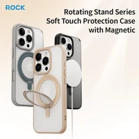 Rock Rotating Stand Soft Touch Series Magnetinis Iphone 16 Pro auksinis