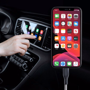 FORCELL F-ENERGY Carbon CB-01A kabelis USB A į Lightning 2,4A 12W 1 m juodas