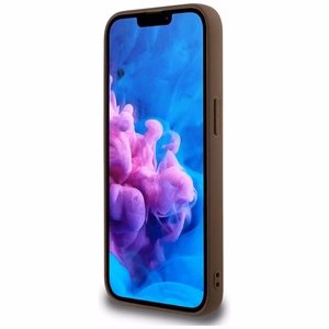 Guess 4G Circle Classic Logo Magnetinis dėklas telefonui iPhone 16e - ruda