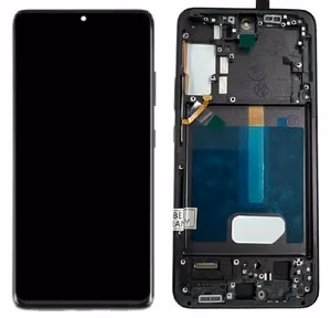 Ekranas Samsung S906 S22 Plus su lietimui jautriu stikliuku ir rėmeliu Black OLED (real size)