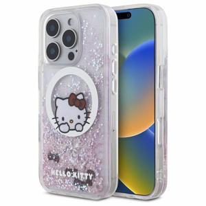 Hello Kitty Skystas Blizgesys Sweet Kitty Bows Magnetinis Dėklas iPhone 16 Pro Max - Baltas