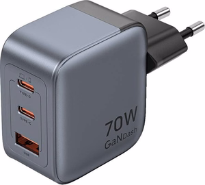 Vention 70 W GaN PD įkroviklis 1x USB-A 2x USB-C BK