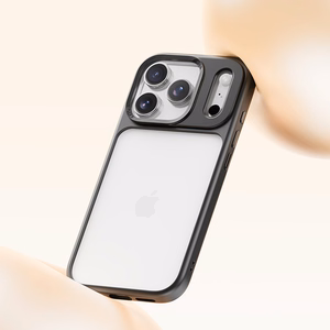 Rock Guard Objektyvo Apsauga Serijos Dėklas Iphone 17 Pro permatomas-juodas