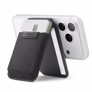 Spigen Slim Fold S314-4 magnetinis „MagSafe“ kortelių dėklas telefonui – juodas