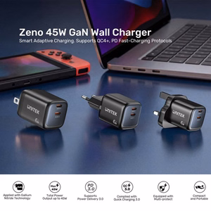Unitek GaN tinklo įkroviklis 45W 2x USB-C PD 3.0 QC