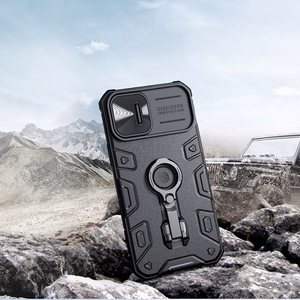 Nillkin CamShield Armor Pro Magnetinis dėklas iPhone 14 Plus Magnetinis MagSafe dėklas su kameros apsauga mėlynas