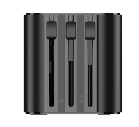 JELLICO universalus kelioninis adapteris S7 Max 2500W juodas