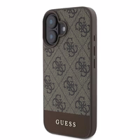 Guess 4G Bottom Stripe dėklas telefonui iPhone 16 - rudas