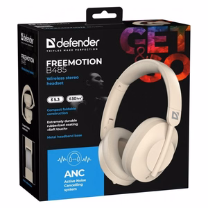 DEFENDER ausinės su mikrofonu BLUETOOTH B485 ANC BEIGE 63486