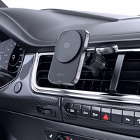 Acefast D18 automobilinis laikiklis su MagSafe / Qi indukciniu įkrovikliu + USB-A USB-C kabelis - juodas