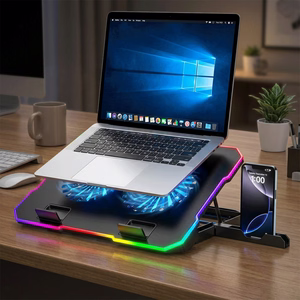 Wozinsky WDCX-A26 NitroCool RGB žaidimų nešiojamojo kompiuterio aušinimo kilimėlis juodas