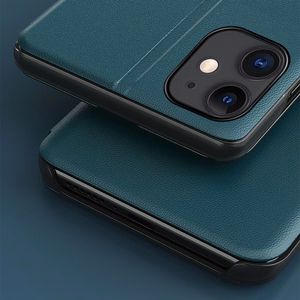 Eco Leather View Case elegantiškas knygos tipo dėklas su stovu iPhone 13 mini raudonas