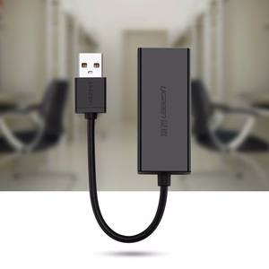 Ugreen išorinė tinklo plokštė RJ45 - USB 2.0 100 Mbps Ethernet juoda (CR110 20254)