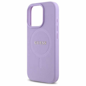 Guess Saffiano Magnetinis dėklas telefonui iPhone 16 Pro Max - violetinis