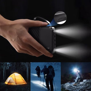 Wozinsky W11-B 10000mAh 10W Powerbank with Built-in Cables and Flashlight - Black