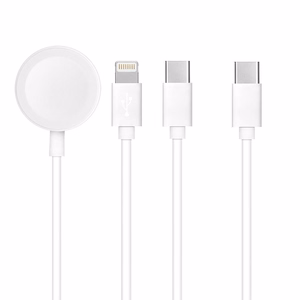 Kabelis (m) 3in1 Type C į Lightning / Typ C / Apple Watch 3W 2A C3169 1,2 m - baltas (m)