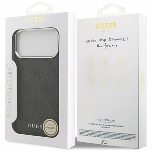 Guess 4G Classic Logo Magnetinis dėklas telefonui iPhone 17 Pro Max - juodas