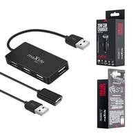 Maxlife Namų biuro USB 2.0 šakotuvas USB - 4x USB 0,15 m juodas + kabelis 1,5 m