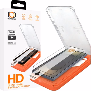 Tel Protect Dust-Free Easy Fit HD Titan grūdintas stiklas skirtas Samsung Galaxy S25 juodas (su piršto atspaudo atrakinimu)