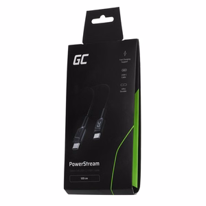 Green Cell KABGC30 USB laidas USB 2.0 1,2 m USB C, juodas