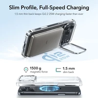 ESR Classic Hybrid Kickstand Magnetinis dėklas telefonui iPhone 17 Pro - skaidrus