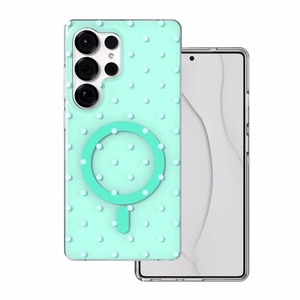 Bubble Dots Mag dėklas, skirtas Samsung S25 Ultra, žalias