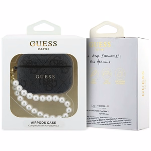 Guess 4G Pearl Dirželis Dėklas for AirPods Pro 3 - juodas