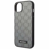 Karl Lagerfeld KLHCP14SSAKLHPG iPhone 14 6.1 "kietas dėklas pilkas / pilkas Saffiano Mono Metalinis Logotipas