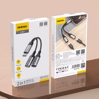 Dudao L13C+ 2in1 USB-C adapteris - pilkas