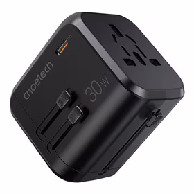 Universalus kelioninis įkroviklis Choetech PD5008 30W USB-C/3xUSB-A juodas