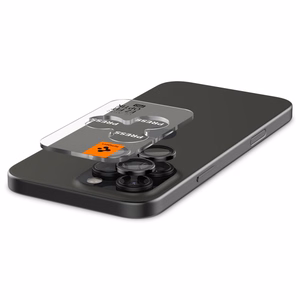 Spigen Glas.tR EZ Fit Optik Kameros apsauginis stiklas iPhone 14 Pro / Pro Max / 15 Pro / Pro Max / 16 Pro / Pro Max / 17 Pro / 17 Pro Max - juodas 2 vnt