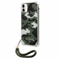 Guess GUHCN61KSARKA iPhone 11 6.1" / Xr žalias/chaki kietas dėklas Camo kolekcija