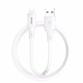 BWOO 3A silikoninis laidas X329L usb - lightning 3A 1m baltas