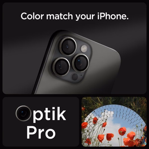 Spigen Optik.tR EZ Fit kameros apsauga iPhone 14 Pro / Pro Max / 15 Pro / Pro Max – natūralus titanas, 2 vnt.