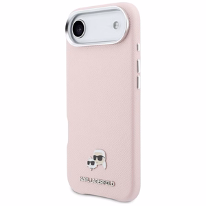 Karl Lagerfeld Karl & Choupette Head Pins Saffiano MagSafe iPhone Air Dėklas - rožinis
