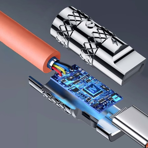 Dudao L24AL USB-A - Lightning kampinis kabelis su 180° pasukimu 30W 1m - oranžinis