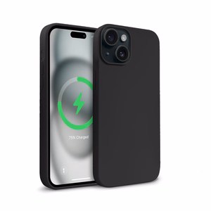 Crong Color Cover Magnetic MagSafe dėklas, skirtas iPhone 15 Plus, juodas