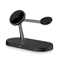 Tech-Protect A12 3in1 MagSafe indukcinis įkroviklis išmaniajam telefonui / ausinėms / išmaniajam laikrodžiui - juodas